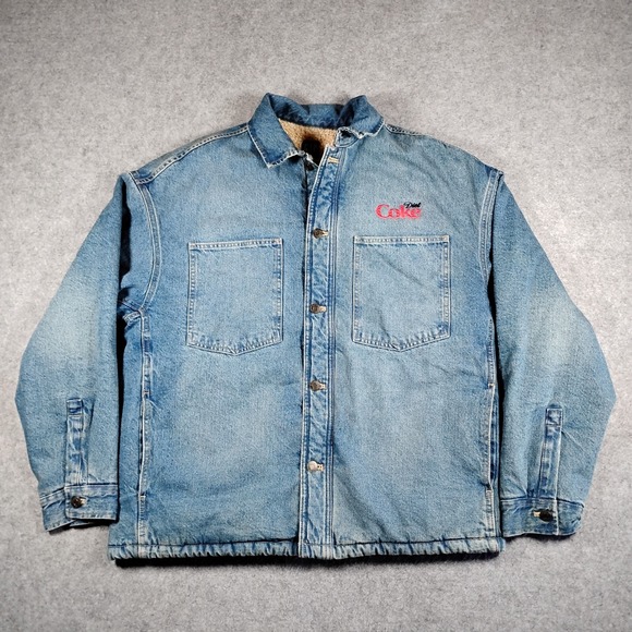 GAP Other - GAP Denim Diet Coke Sherpa Lined Jacket Mens Medium Blue Wash‎ 513799-00 FAL24